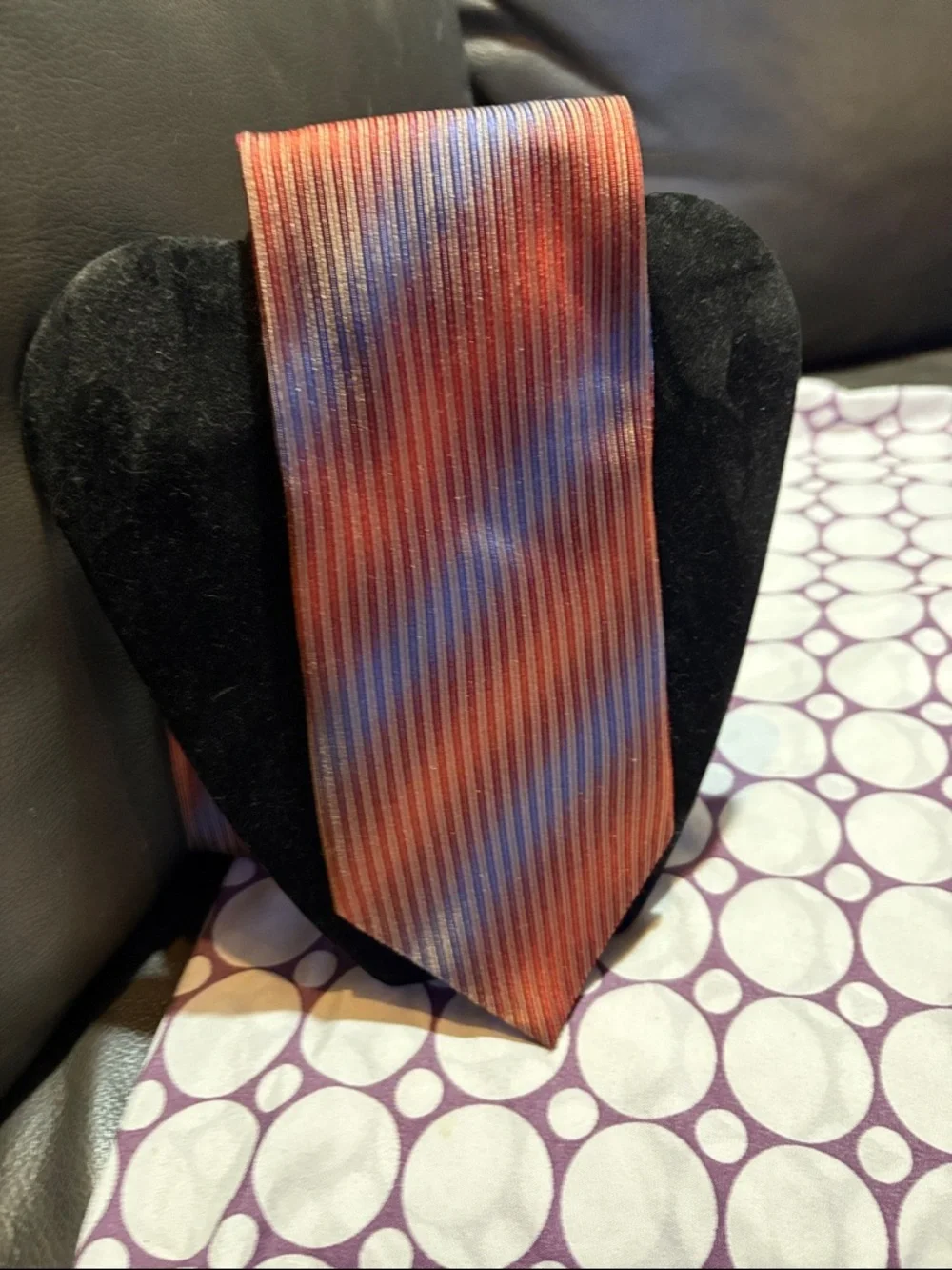Alfani Red and Blue Diagonal Stripe Silk Tie - Picture 1 of 3